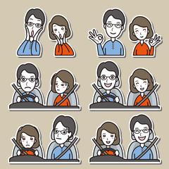 カップルの表情のイラスト