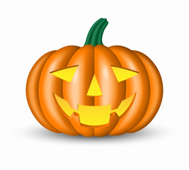 Halloween pumpkin isolated on white background. Vector illustration