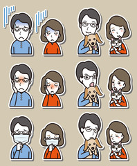 カップルの表情のイラスト