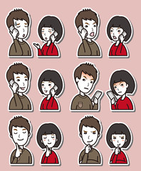 カップルの表情のイラスト