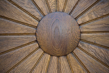 Old natural wooden shabby background close up. Door in old Prague.