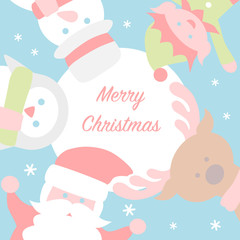 Christmas card with Santa and friends.