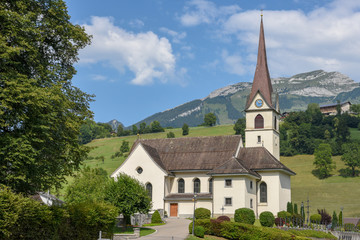 Fototapeta na wymiar The church of Sankt Jakob on Switzerland
