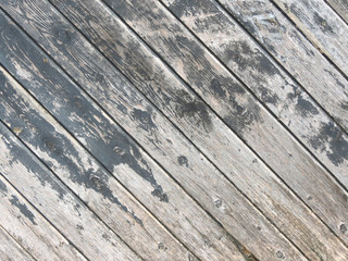 Black gray scratched old rustic wooden background. Wood texture. Close up of wall made of diagonal wood planks vintage