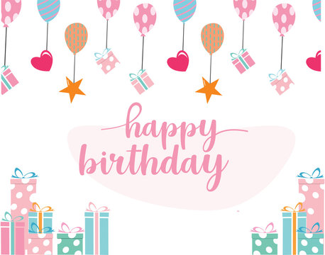 Happy birthday background in hand drawn style Vector