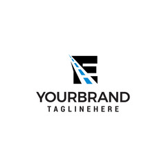 E letter road way logo creative design template