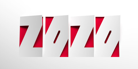 2020 Happy new year creative design background or greeting card