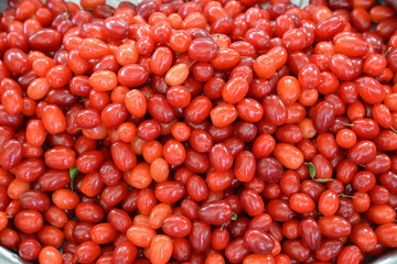 fresh and organic cranberries at the market