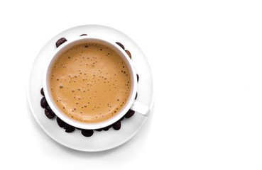 cup of coffee on white background