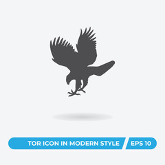 Fototapeta na wymiar Hawk bird vector icon, simple sign for web site and mobile app.