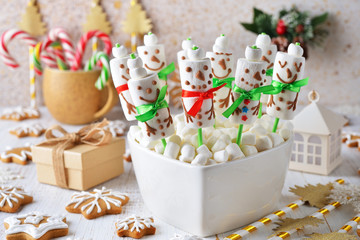 Funny Christmas marshmallow snowmen