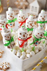 Funny Christmas marshmallow snowmen
