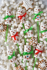 Funny Christmas marshmallow snowmen