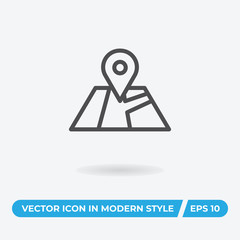 Map vector icon, simple sign for web site and mobile app.