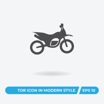 Single motorbike vector icon, simple sign for web site and mobile app.