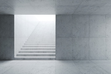 blank concrete space interior, 3d rendering