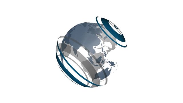 rotation globe news and breakingnews_4K