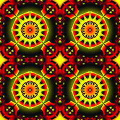 Seamless endless vector repeating multicolored bright ornament of different colors