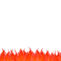 Illustration of flame.  White background. 炎のイラスト  白背景