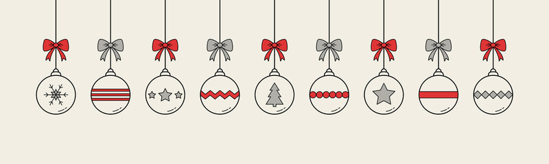 Christmas ornament. Xmas balls on white background. Vector