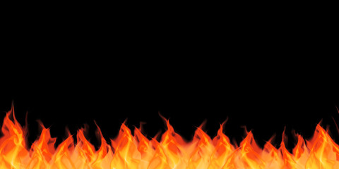 Illustration of flame. black background.  炎のイラスト　黒背景	