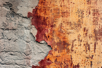 Texture of a concrete wall with cracks and scratches which can be used as a background