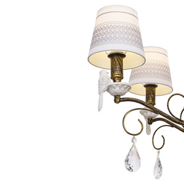 Chandelier in vintage style isolated on white background