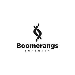 Illustration of two interconnected boomerang forms such as an infinity sign - obrazy, fototapety, plakaty