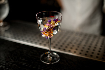 Close-up of alcohol cocktail on the counter