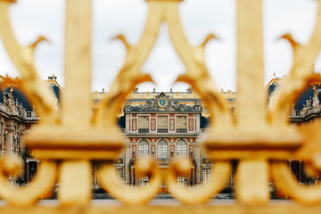 Versailles Palace seen through the gate.