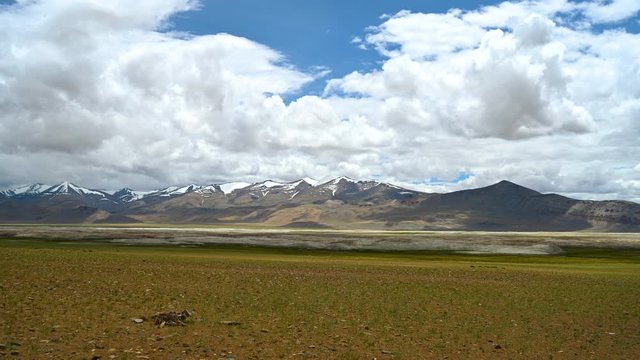 Aerial view of Tso kar lake in Ladakh region, North India