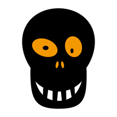 Skull flat icon. Halloween skeleton head symbol of fear and danger