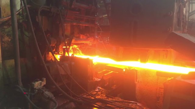 hot billet comes from a metallurgical furnace, steel mill, rolling mill, metal rolling production