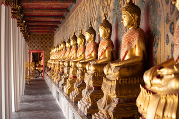 Fototapeta premium Ancient Buddha's statue at Wat Pho Temple, Bangkok, Thailand.