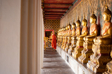 Fototapeta premium Ancient Buddha's statue at Wat Pho Temple, Bangkok, Thailand.