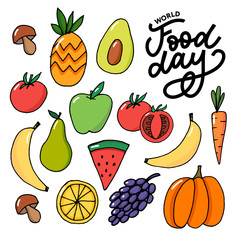 World Food Day Vector Illustration. Suitable for greeting card, poster and banner.