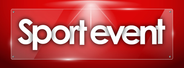 sport event word in colored rectangles background