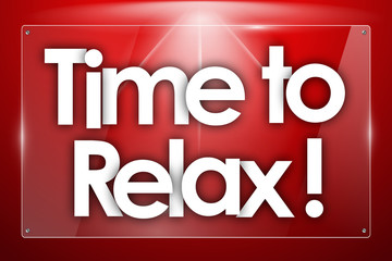 Time to Relax word in colored rectangles background