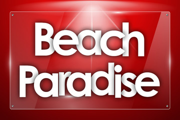Beach Paradise word in colored rectangles background