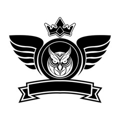 owl and wings logo for sport 