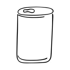 Black and white illustration of soda can