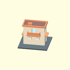 Simple isometric hotel isolated images