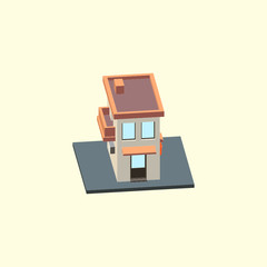 Simple isometric hotel isolated images