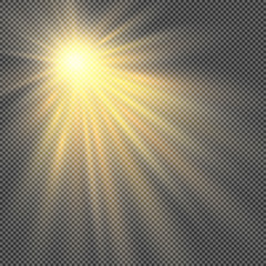 Light flare special effect with rays of light and magic sparkles. Glow transparent vector light effect set, explosion, glitter, spark, sun flash