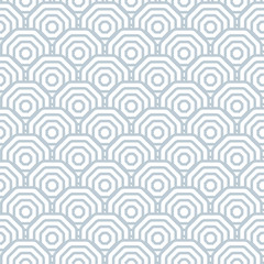 Chinese pattern in blue and white color. Wave in octagon style.