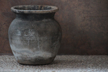 old clay cooking pot