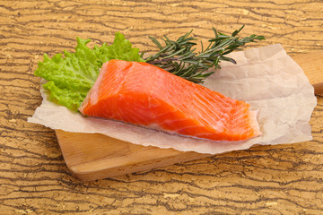 Piece of raw salmon