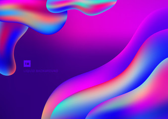 Abstract 3D liquid shape vibrant gradient color backgrond