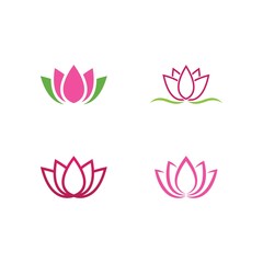 Set of Lotus flowers logo
