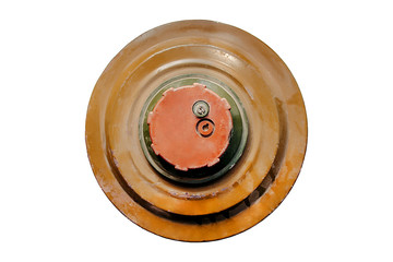 Military mine closeup. On white background. Isolated